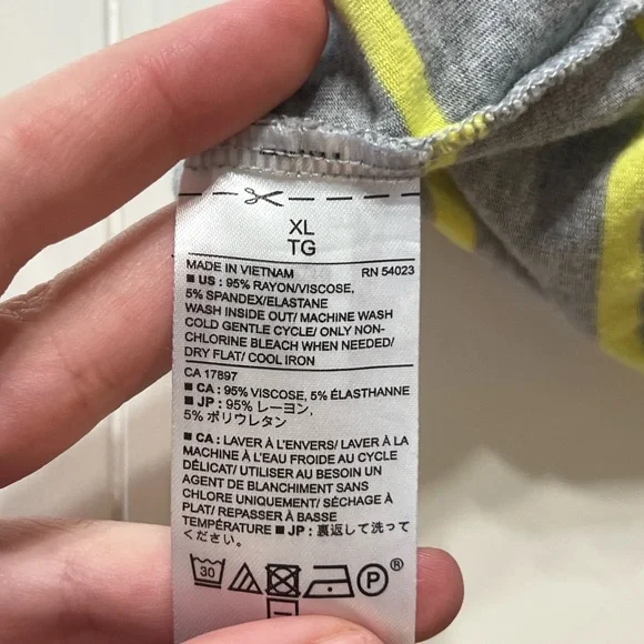 Banana Republic Gray and Yellow Striped Off-Shoulder Top - Picture 3 of 4